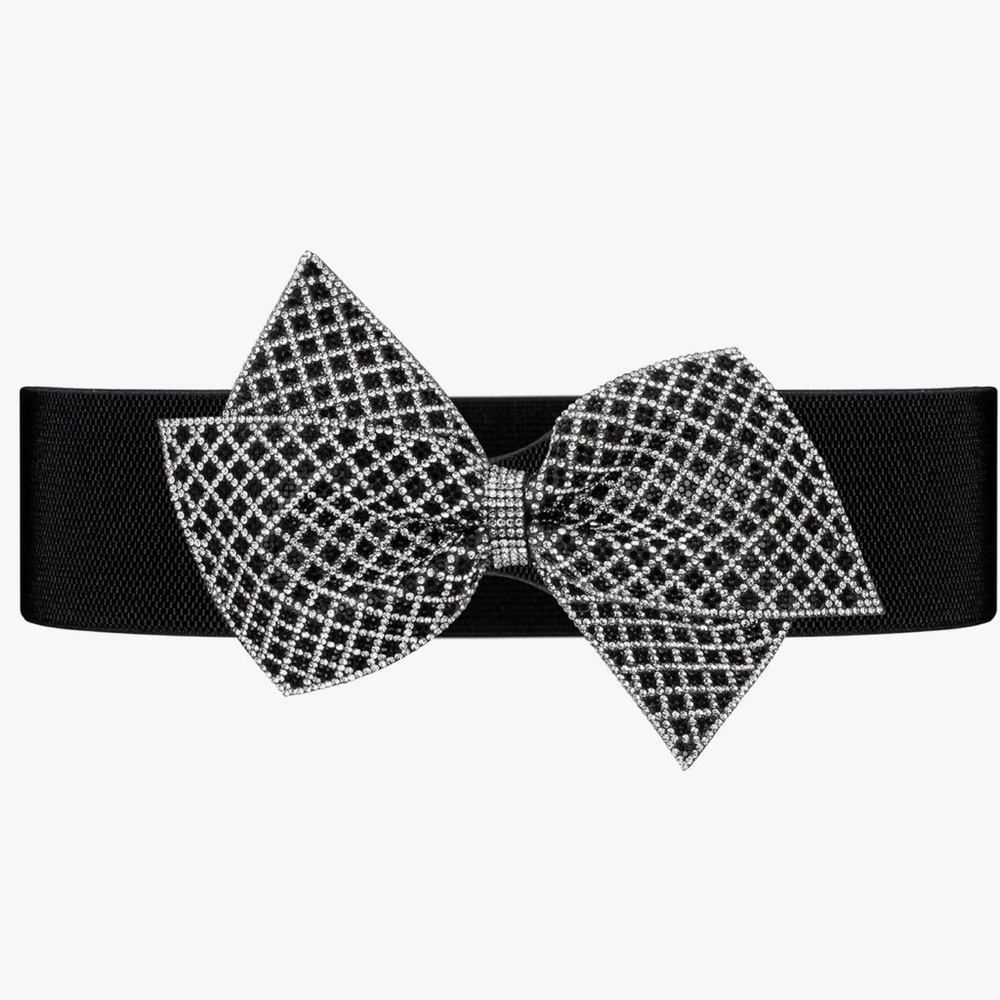 Elegant Black Bow Belt